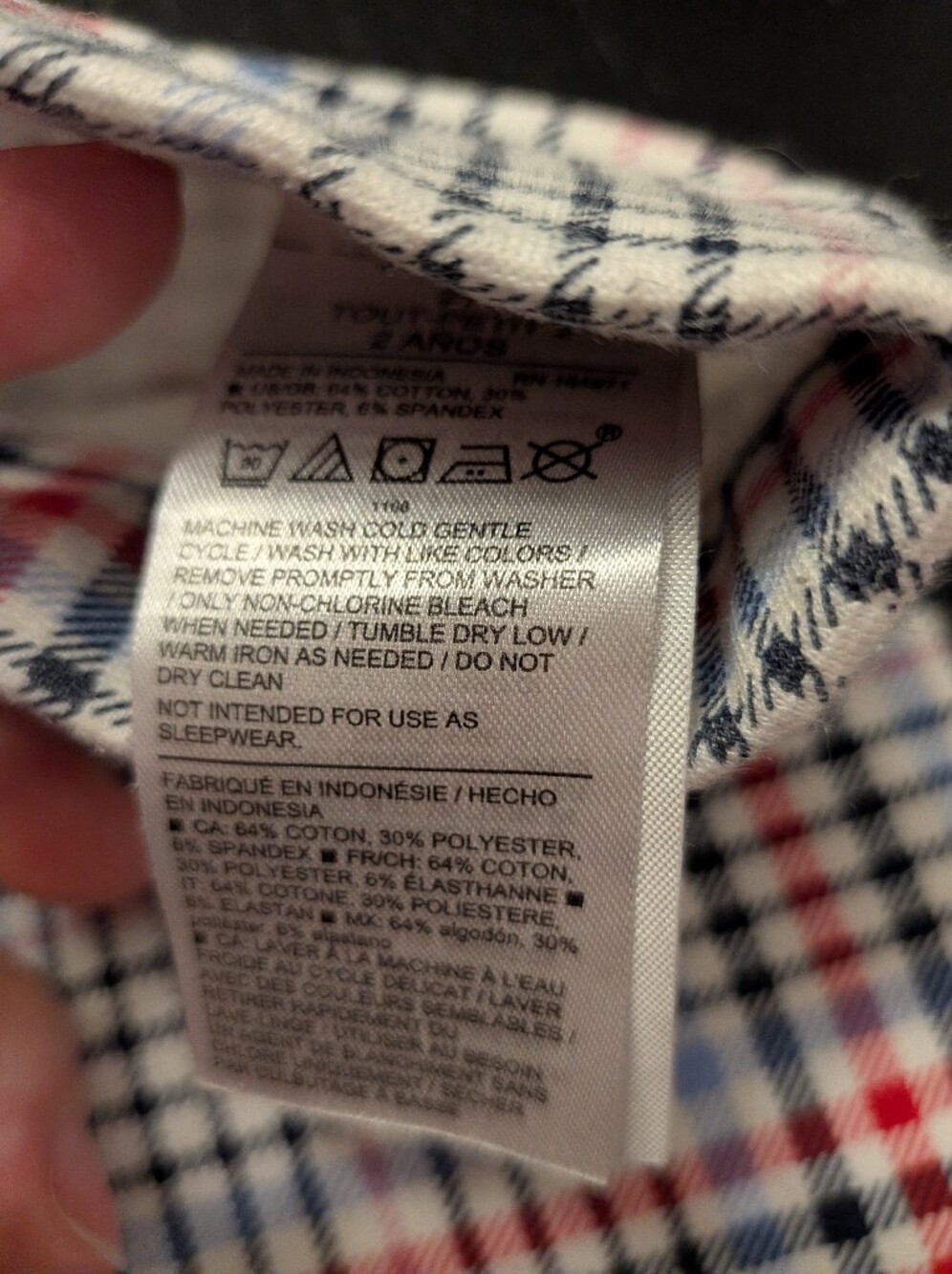 Janie and Jack Plaid Stretch Leggings - Red, Blue & Black - Picture 5 of 6